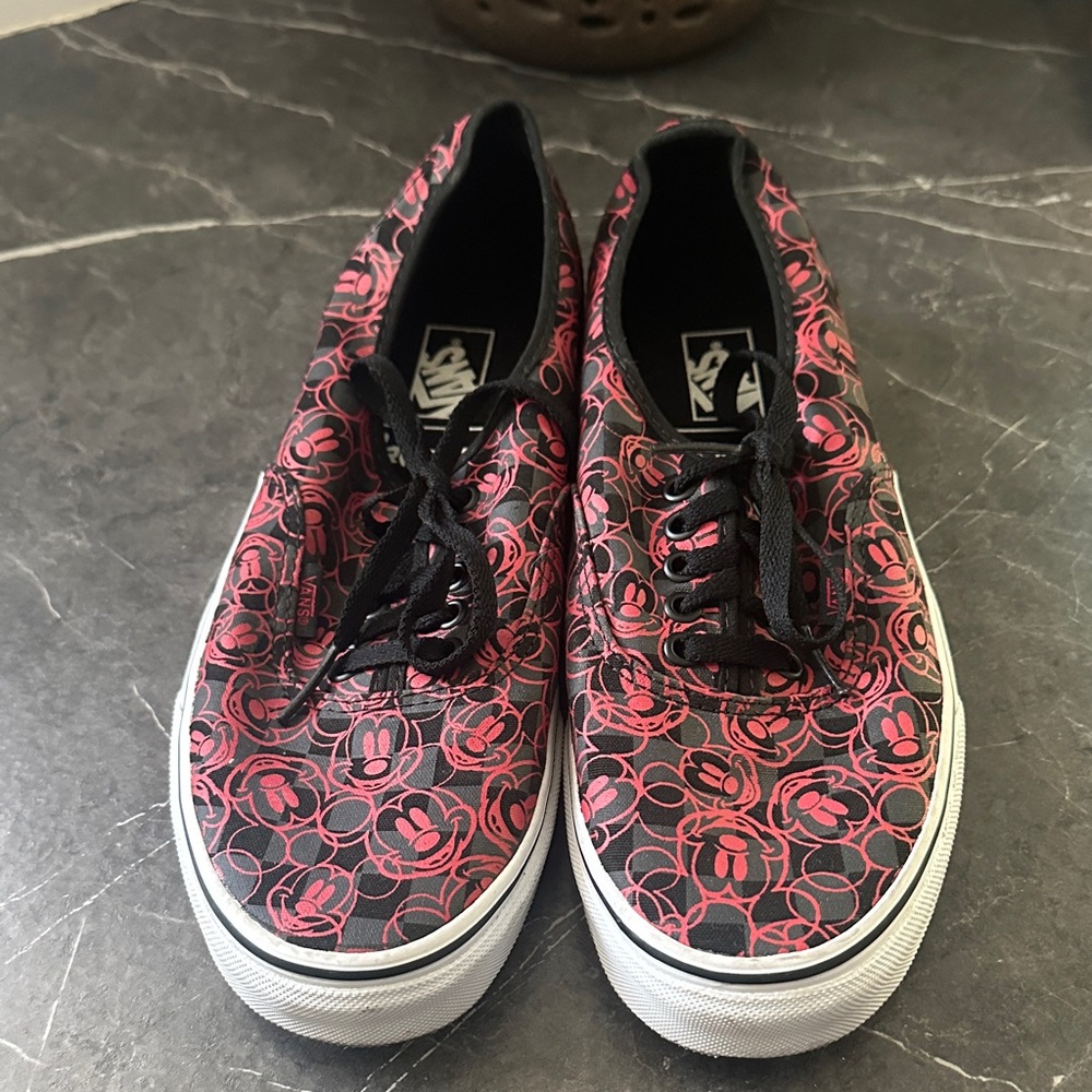 Vans Women's Black and Pink Patterned Sneakers